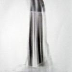 Nachi no taki ; Fusain sur Ingres 65x 50 Triptyque 2011. Collection particulière Shanghai
